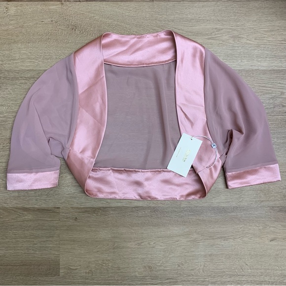 NWT Sheer & Satin Bolero Shrug - Picture 4 of 8